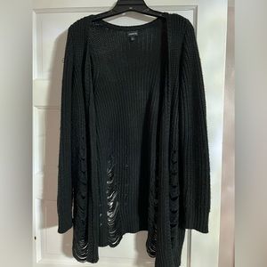 Black distressed cardigan